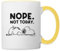 Spreadshirt Peanuts Snoopy Nope Not Today Bürohumor Tasse Zweifarbig, One size, Weiß/Gelb
