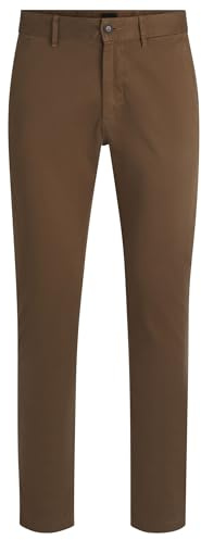 BOSS Mens Chino Slim Slim-fit Chinos in Stretch-Cotton Satin