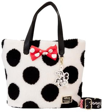 Loungefly Disney Minnie Mouse Rocks the Dots Classic Sherpa Tote Bag, Multi