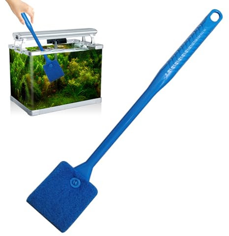 Meindin Aquarium-Schwammschaber, Algen-Reinigungsbürste - Ergonomische Buchse mit langem Griff für Aquarien,Aquarium-Trimmbürste mit 45-Grad-Neigung für die Reinigung von Wasserpflanzen und ras
