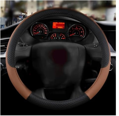 MEULE Lenkrad Abdeckung Für FIAT Für Ducato Auto Lenkrad Abdeckung PU Leder Auto Zubehör Lenkradbezug (Farbe : Braun)