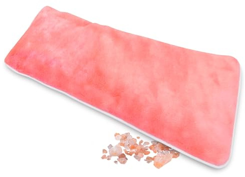 Eurow Luxe Himalayan Salt Eye Pillow Mask, Microwavable & Freezable Warm or Cold Compress for Relaxation, Headaches, Puffiness, Stress Relief, Sleep Support & Eye Strain, Pink