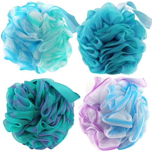 Chuya Bath Loofah Sponges 70 Grams Large Size,4 Pack Shower Sponge