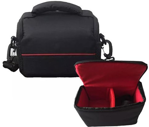 MaD Cameras Padded Adjustable Camera Shoulder Carry Bag Satchel for Digital SLR Cameras Such as Canon Nikon Sony Carry Case (Medium)