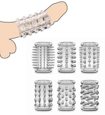GeRRiT 6 Stück Penisring Set Dehnbar Penis Vorhaut Zurückhalte Ringe Glansring Herren Penis Sleeve Penismanschetten Cockringe Extrem Sex Spielzeug für MännerVerzögerte Ejakulation(Transparent)