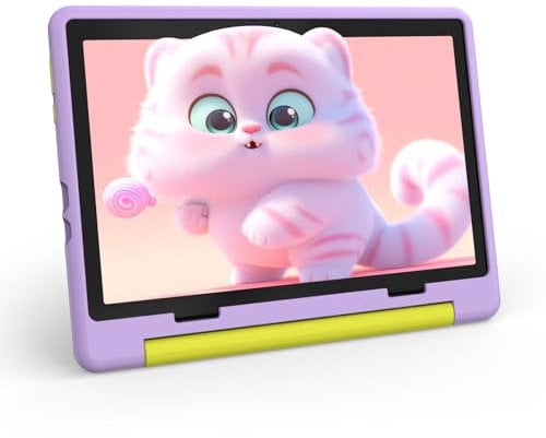 ZIBATIS 10 Inch Kids Tablet, Android 14 tablet for kids with Octa Core Processor, 8GB RAM 64GB ROM 1TB TF, 5000mAh Battery, WiFi, Bluetooth, Type-C, Kids Tablets with 8+5MP Dual Camera (Purple)