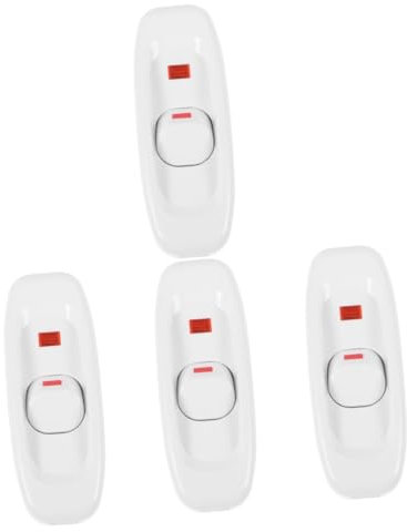 HOMSFOU 4stücke Vintage Lampenschalter Handbetätigter Schalter Für Nachttischlampen Kunststoffgehäuse Mit Kontrollleuchte Klassisches Design Für Tischlampen Und Beleuchtungslösungen