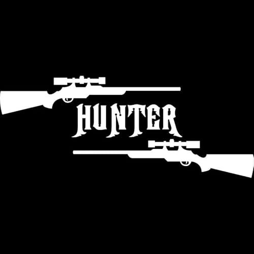 JIFENLI Autoaufkleber 16CM * 6,5CM Waffe Jäger Jagd Hirsch Bock Gewehr Auto Aufkleber Auto Styling Vinyl Aufkleber Aufkleber Autos Zubehör Dekoration