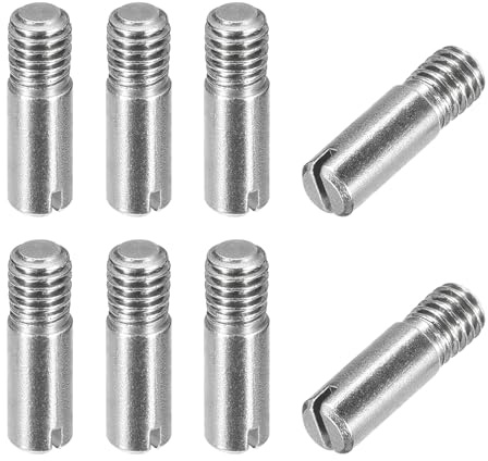 sourcing map 8 Stück M6 x 20 mm Schlitzzylindrischer Stift 304 Edelstahl Dübel Außengewinde Positionierstift für Möbel Schränke