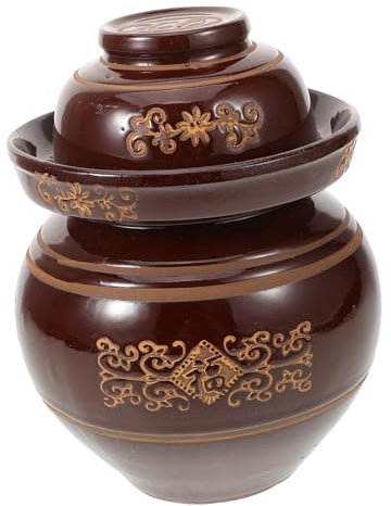 WATIIFUFU Pot de fermentation en argile scellé pour cornichons Pot de cornichons traditionnel de grande capacité Pot de cornichons chinois de cuisine