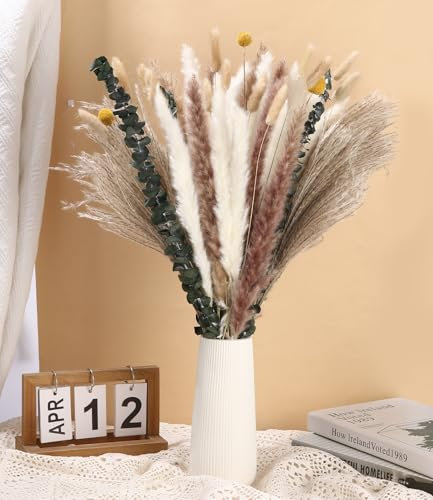 Xaosin Pampas Secas Decoracion 115 Piezas Ramo Flores Secas Naturales Boho Flores Secas Decorativas Pampas Decoracion Hogar Secas Flores para Arreglos Florales Boda Mesa Fiesta de Rústico
