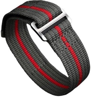 MHYATIO 22 mm integriertes Nylon-Uhrenarmband, kompatibel mit TUDOR Pelagos Black Bay Collar Hidden FXD/Biwan / 1958-Serie, wasserdichtes Canvas-Uhrenarmband(Army green-red)