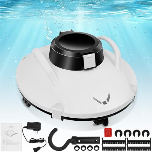 Orceed Robot aspirateur de piscine sans fil, système de filtration multicouche, nettoyage de ligne d'eau, clarification de l'eau, pour piscines jusqu'à 5000 mAh