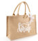 Joycabin Jute Tragetasche Hochzeit Braut Tasch mit Schriftzug Bride und Weiß Schleifenband,Jute Bride Kosmetiktasche Braut Geschenk JGA Accessoires für Junggesellenabschied Hochzeit Brautdusche Strand