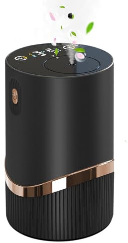 Wasserloser Diffusor für ätherisches Öl, 5-20 ml Aromatherapie-Diffusor, tragbare 2000 mAh wiederaufladbare Duft-Luftmaschine, 4 Nebelstufen & 1/2/3/4/6H Timer für Zuhause, Auto, Büro (Schwarz)