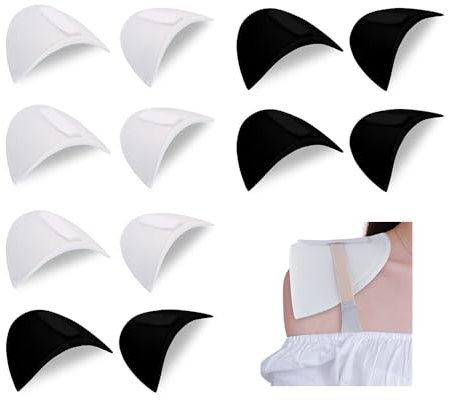 YZROHYI 6 Paar Schaumstoff Schulterpolster mit Klettband,Blazer Schulterpolster Kostüm,Shoulder Pads,Eingesetzte Schulterpolster Football Wiederverwendbar,Kleidung Schulterpolster zum Nähen für DIY
