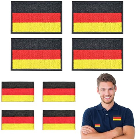 8 Stücke Klett Patch Deutschland Patch Deutschland Flaggen Patch Gestickt Abzeichen Mit Klett Deutsch Applikationen Deutschland Klett für Kleidung Taschen Rucksack Uniform Weste