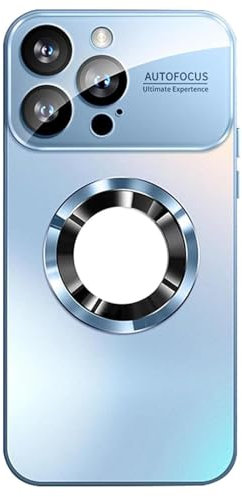 Sentechx Magnethülle für iPhone, großes Fenster sichtbares Logo Aluminium Metall-Stoßstange, staubdesteignis, mattdichtungssicherer Abdeckung, Vollkamera-Objektivschutz