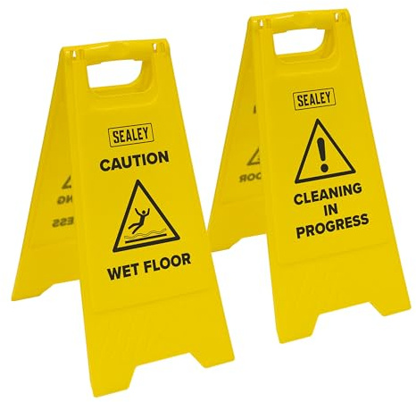 Sealey Wet Floor Signs, Pack of 2, 620 x 300mm - BM120