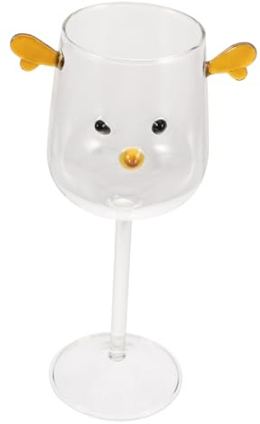 LABRIMP Copa De Asta De Vaso De Vidrio Transparente Para Beber Para Vaso De Agua De Vidrio De Dibujos Animados