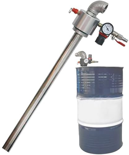 Pompa pneumatica per liquido – Pompa di trasferimento dell'olio ad aria con manometro e valvola di sicurezza, per barili di olio da 180-220 kg, ideale per il trasporto di oli diesel e motori