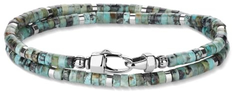 COAI Edelstein Armband für Herren mit 4x2 mm Naturstein Perlen