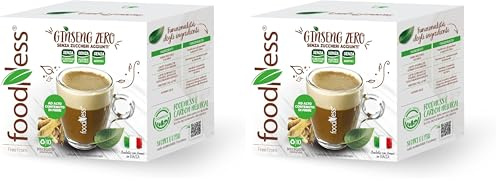 foodNess - 1 Box da 10 Capsule di Ginseng Zero, Capsule Compatibili con Sistema Dolce Gusto, Preparato in Polvere Senza Additivi, Senza Glutine, Lattosio, Grassi Idrogenati e Zuccheri Aggiunti