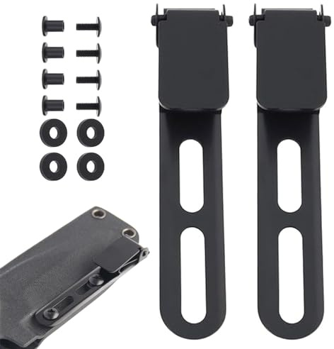 JDCMEI 2 Pcs K Sheath Waist Clip, Fixed Blade Clip Accessories with Screws Washers Compatible with Kydex Ulticlip 85x15mm Black