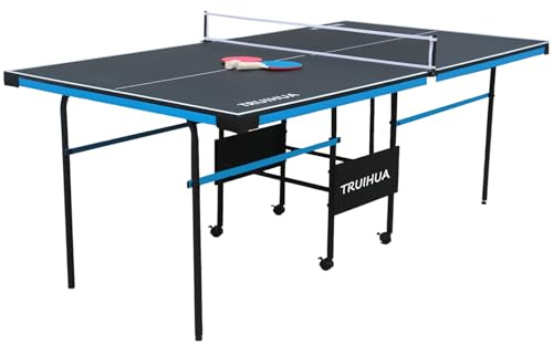 Mesa de ping-pong 7 pies para interiores Junior Compacta plegable para exteriores con raquetas de ping-pong y red para niños 210 x 117 x 76 cm