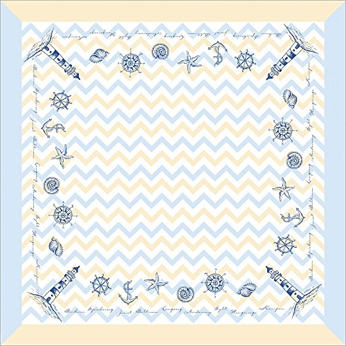 Sovie HORECA Tischdecke Maritim aus Linclass Airlaid, 80 x 80 cm, 20 Stück | Einweg Mitteldecke, maritimes Design mit Leuchtturm, Anker, Seestern, Muscheln