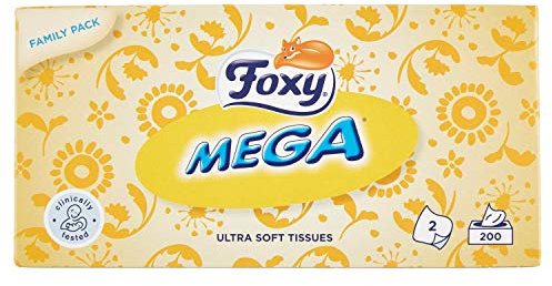 FOXY Facial Mega 200 UND, Negro, Estándar