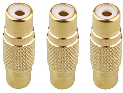 Futheda 3 Paquets Cinch RCA Coupleur Femelle Vers Femelle adaptateur Audio Video Gold