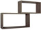 MODULARREDO | BIS RETTANGOLO BISLUNGO Set di 2 Mensole da Muro, Pensile Bagno, Mensola da Parete, Scaffale da Parete, Noce, 70x35 p20 cm e 60x30 p20 cm - Made in Italy