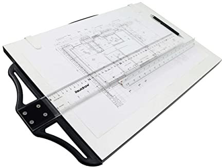 Liquidraw Zeichenbrett T quadratisch mit Tragegriff inkl. Zeichenbrettklammern & Quadrat A2