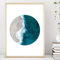 Din A4 Kunstdruck ungerahmt - Strand Meer Brandung Wellen Ozean Blau - Kreis Scandi Style Fotokunst Geschenk Druck Poster Bild