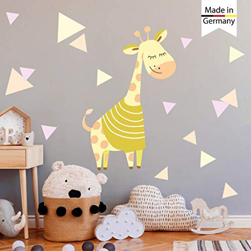Wandtattoo Giraffe Dreiecke bunt Kinderzimmer Wandsticker Dekoration Safari