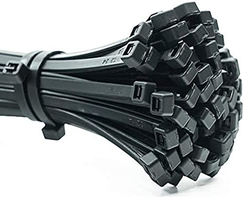 ERKO Fascette plastica nere 160 x 4,8 mm 100 pezzi di cablaggio professionali Resistente allatemperature, Resistenza alla rottura 23 kg, forte