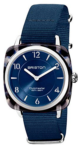 BRISTON - Clubmaster Chic Acetat – HM Schildpatt Blau Zifferblatt Nachtblau – Damen, blau, Gurt