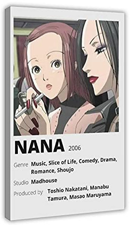 LINYUYI Nana Anime 55 Leinwand-Poster, Schlafzimmer, Dekoration, Sport, Landschaft, Büro, Raumdekoration, Geschenkrahmen: 60 x 90 cm