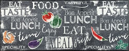 wash+dry Fußmatte Lunch Time 75x190cm, innen und außen, waschbar