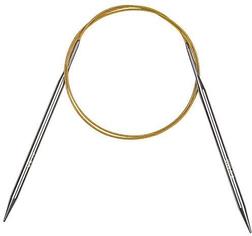 Coopay 6mm 100cm Long Circular Knitting Needles Steel Circular Needles with Flexible Cable Fixed Circular Knitting Pins Metal Circular Knitting Pins for Blankets Large Projects for Arthritis Hands US