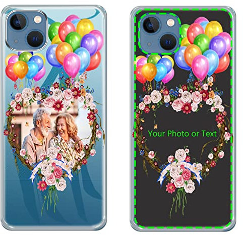 CXKJ Durchsichtig Personalisierte Schutzhülle für iPhone 13 Pro (6.10 Zoll),mit Eigenem Foto Bild Text Individuelle Schutzhülle,Soft Silikon Handyhülle Ultra-dünne Case Stoßfestigkeit Schutzhülle