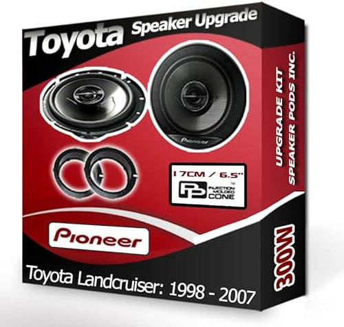 Landcruiser Speaker upgrade Front Door Pioneer car speakers 6.5 17cm + Pods 300W