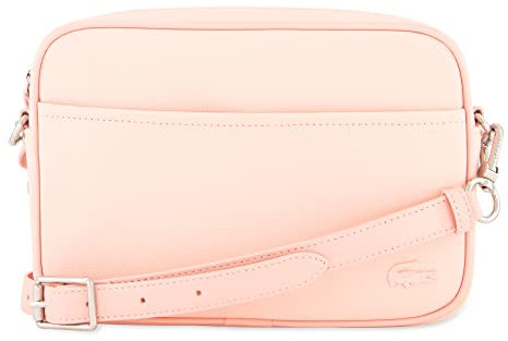 Lacoste Damen Umhängetasche Crossover Bag,Lederimitat (100% PU),25x17x6cm, Cross-Body Handtasche,ROSA (L38),Einheitsgröße (One Size)