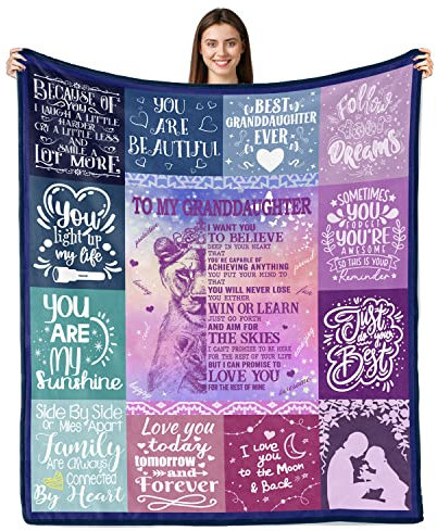 Lviliss Decke für Enkelin von Oma, Geschenke von Oma, Enkelin, Geschenke für Geburtstag, Abschluss, Weihnachten, ultraweiche Flanell-Fleece-Überwurfdecke, 130 x 150 cm
