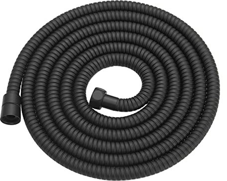 RUMOSE Tuyau de douche en acier inoxydable noir mat, 300 cm, extra long, flexible, portable, pivotant à 360 degrés, sans fuite, facile à installer, multi-usage, 1 pièce