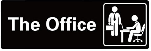 Jagowa 1 Piece The Office Door Sign Self-Adhesive Acrylic Office Sign Black and White The Office Door Self-Adhesive Signs & Plaques
