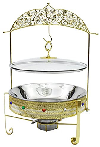 Chafing Speisenwärmer Chafing Dish Speisenwärmer Speisenwärmer Chafing Dish mit Ständer Wärmebehälter für Catering Buffet und Party praktisch und praktisch (Color : Gold, Size : 8L) old 3.5L