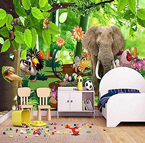 Éléphant Papier Peint Mural 3D, Papier Peint Mural 3D, Peintures Murales 3D Décorant L'Espace, Papier Peint Pré-Encollé, Convient Pour Le Mur De Fond De Télévision, Le Salon Et La Chambr 400x280 cm
