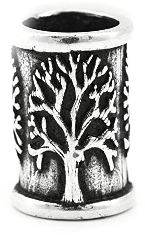 Windalf Haar & Bartschmuck DARVA 14 mm Lebensbaum Haarschmuck Haarperle Bartperle 925 Sterlingsilber